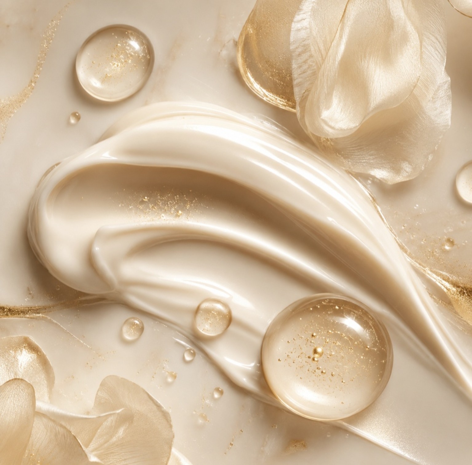 Cream and gold indulgent body-butter composition